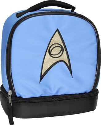 Star Trek The Original Series Spock Embroidered Science Officer Logo Dual Compartment Insulated Lunch Box Bag Tote