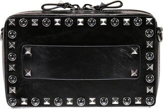 Guitar rockstud rolling noir satchel with studs and stones