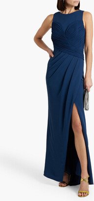 Pleated crepe gown