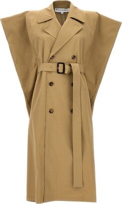 Sleeveless double-breasted trench coat-AA