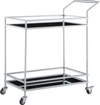 Lonnie Serving Bar Cart with Metal Frame