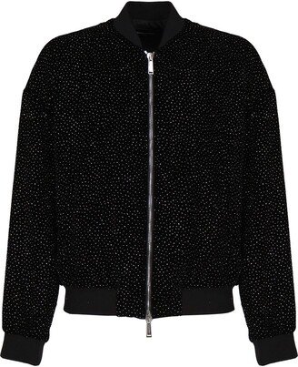 Embellished Zip-Up Bomber Jacket