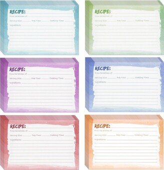 Juvale 60-Pack 4x6 Recipe Cards Double Sided, Colored Recipe Index Cards for Cooking and Kitchen Organization, Watercolor Design, Bulk Pack