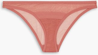 Serena chiffon-trimmed stretch-tulle low-rise briefs