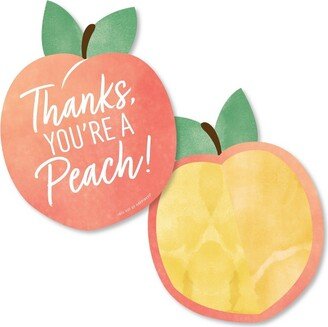 Big Dot of Happiness Sweet as a Peach - Shaped Thank You Cards - Fruit Themed Baby Shower or Birthday Party Thank You Note Cards with Envelopes 12 Ct