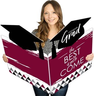 Big Dot Of Happiness Maroon Grad - Best is Yet to Come - Giant Greeting Card - Shaped Jumborific Card