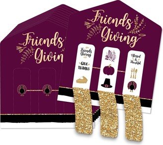 Big Dot of Happiness Elegant Thankful for Friends - Friendsgiving Thanksgiving Party Game Pickle Cards - Pull Tabs 3-in-a-Row - Set of 12-AA