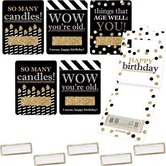 Big Dot of Happiness Adult Happy Birthday - Gold - DIY Assorted Birthday Cash Holder Gift - Funny Money Cards - Set of 6