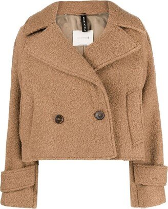 KIRSTEE wool cropped peacoat-AA