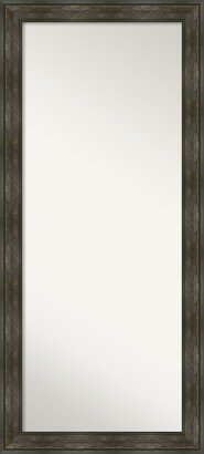 Non-Beveled Wood Full Length Floor Leaner Mirror - Rail Rustic Char Frame - Rail Rustic Char - Outer Size: 30 x 66 in