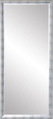 BrandtWorks Modern Brushed Silver Leaning Floor Mirror