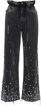 Crystal-Embellished Drawstring Trousers