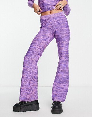 space dye flared pants in purple - part of a set