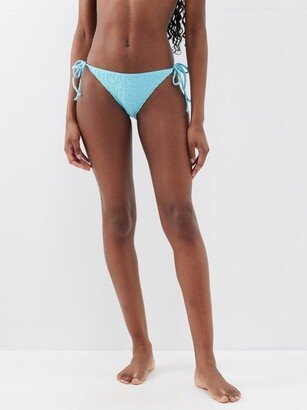 Logo-flocked Side-tie Towelling Bikini Briefs