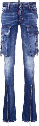 Cargo Flared Jeans-AA