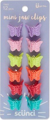 Butterfly Bright Colors Mini Jaw Clips - 12ct