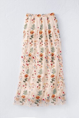 Women's Enchanted Florals Mesh Skirt - Blush Multi - PS - Petite Size