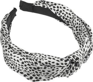 Unique Bargains Women's Leopard Spots Top Knot Headband 1 Pc White
