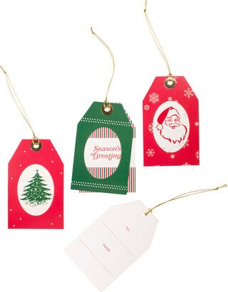 Fringe Studio Gift Tags Classic Santa Red/Green Set of 12