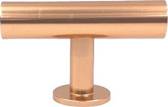 Copper T-Bar 2 Finger Squared Decorative Knob For Dressers, Cabinets, Kitchens, Furniture - Pack Of 12