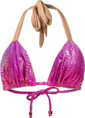 Elin Ritter Ibiza Fuchsia Magenta Pink Metallic Bikini Top Mari Bougainvillea