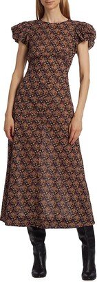 Rhodia Silk A-Line Midi-Dress