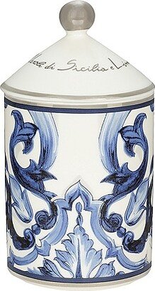 Dolce & Gabbana Casa Mediterraneo Ceramic Sicilian Neroli & Lemon Scented Candle in Blue