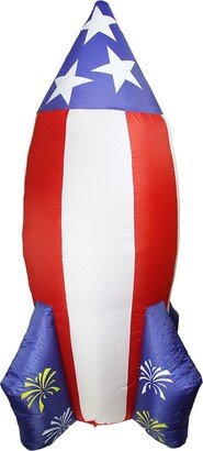 Northlight 8' Inflatable LED Lighted 4th of July Americana Rocket Outdoor Yard Decoration