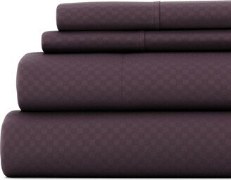 Expressed In Embossed by The Home Collection Checkered 3 Piece Bed Sheet Set, Twin