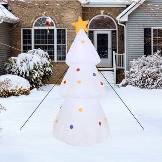 Sunnydaze Decor Sunnydaze 6' Self-Inflatable White Christmas Tree Outdoor Winter Holiday Lawn Decoration with LED Lights