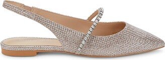 Crystalline Embossed Slingback Flats-AA