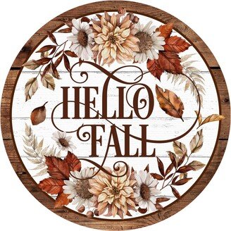 Hello Fall Pumpkin Sign - Round Craft Supplies Wreath Center