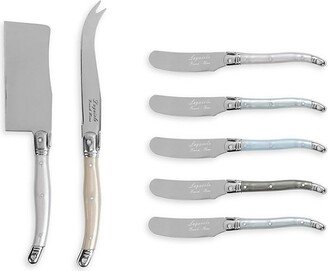 French Home Laguiole 7-Piece Stainless Steel & Acrylic Cheese Flatware Set