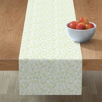 Table Runners: Hydrangea - Green Table Runner, 72X16, Green