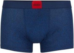 Stretch-cotton trunks with red logo label