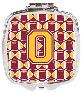 CJ1081-OSCM Letter O Football Maroon & Gold Compact Mirror