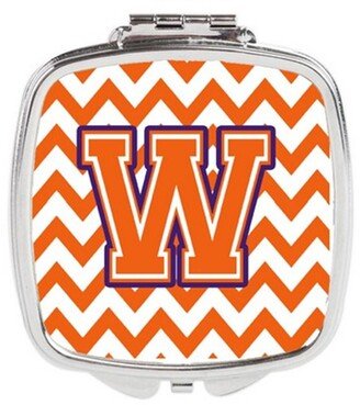 CJ1062-WSCM Letter W Chevron Orange & Regalia Compact Mirror