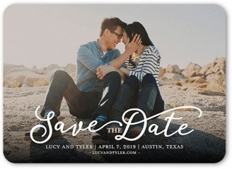 Save The Date Cards: Whimsical Date Save The Date, White, Matte, Signature Smooth Cardstock, Rounded