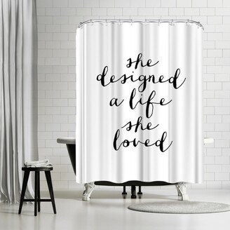 71 x 74 Shower Curtain, She Designed A Life She Loved by Motivated Type
