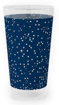 Outdoor Pint Glasses: Tiny Stars In Space - Dark Blue Outdoor Pint Glass, Blue