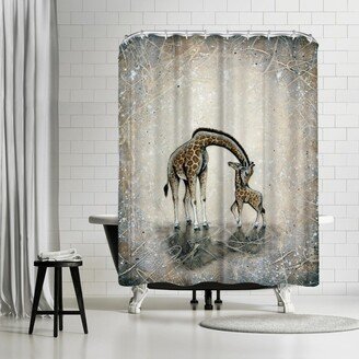 71 x 74 Shower Curtain, My Love for You Giraffes by Britt Hallowell