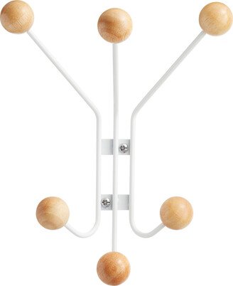 Orbit 6-Hook Wall-Mounted Hook White & Natural