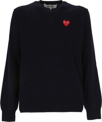 Heart Logo Patch V-Neck Pullover