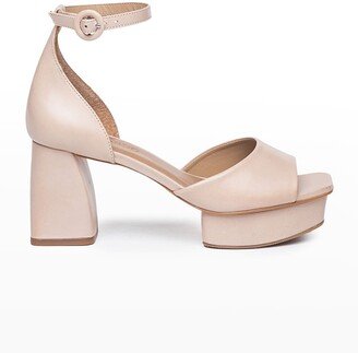 Raleigh Leather Ankle-Strap Platform Sandals