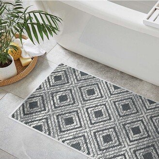 Non-Skid Ultra-Thin - Washable Multipurpose Floor Mat -Geometric-Gray2