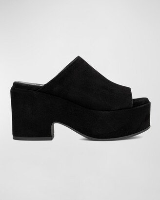 Evonna Suede Platform Mules