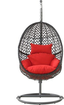 Patio PE Rattan Swing Chair With Stand for Balcony, Courtyard