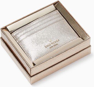 Glimmer Metallic Saffiano Small Slim Card Holder