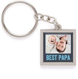 Key Rings: Best Bold Frame Pewter Key Ring, Gray