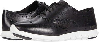 Zerogrand Wing Oxford Closed Hole (Black Leather/Optic White) Women's Shoes